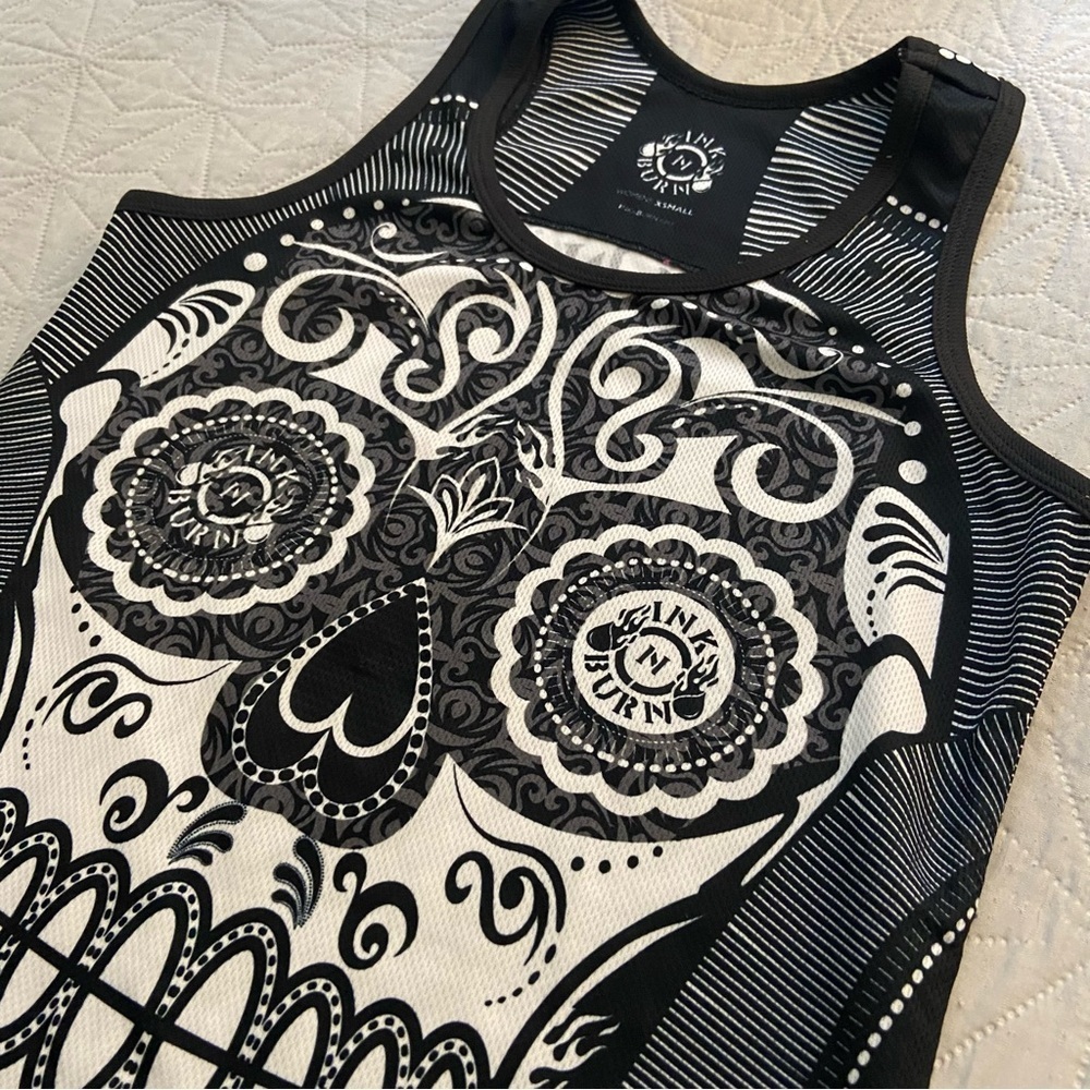 INKnBURN Black and White Sugar Skull Tank Top - Picture 4 of 7